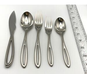 Yamazaki L'Fleur 5 Pc Place Setting Stainless Glossy Japan Flatware Replacement